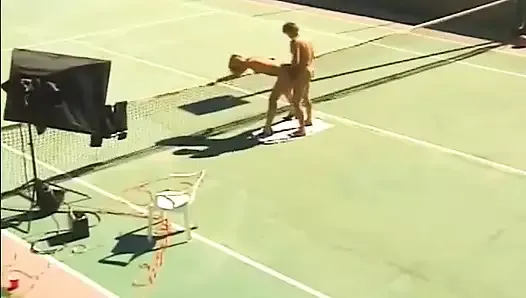 Sizzling Hot Looking Blonde Gets Fucked on The Field After a Game of Tennis