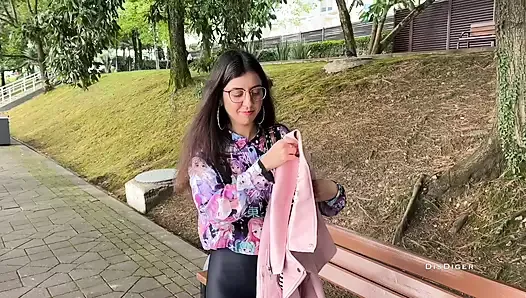 Picked up a cutie on the street, fucked and cum on her glasses