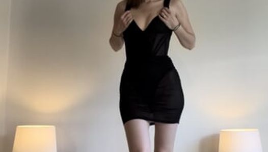 Sexy Slim Brunette Strip and tease EllieDayXX