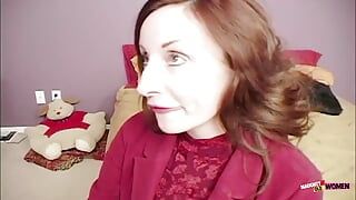 A Mature Woman in Stockings Seduces a Guy and Asks Him to Finger Her Cunt
