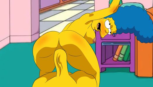Мардж жестко трахается, стонет, пародия на Симпсонов