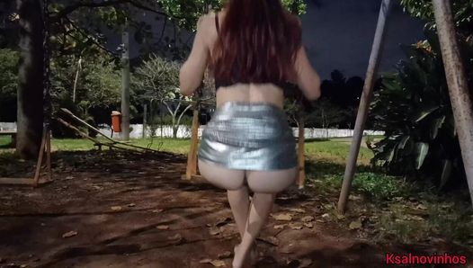 Thumbnail of Wife goes to the park without panties at night and pisses in the bushes!