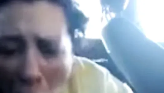 Oops, caught while giving blowjob in the car