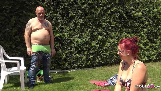 German Curvy Wife Fuck at Beach with Egon Kowalski while her husband is next to her