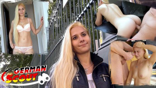 GERMAN SCOUT - Shy Teen Haley Hunter without Tattoos talk to First Casting Sex